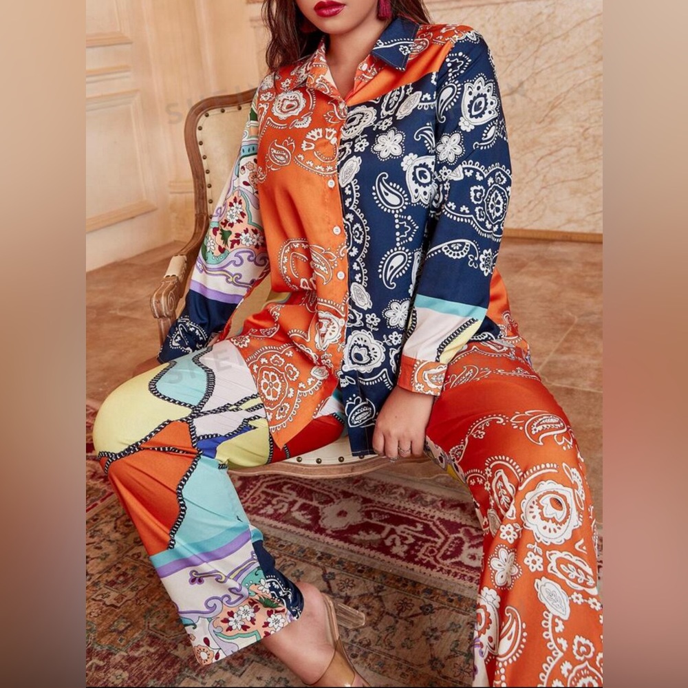Paisley Print Pant Set
